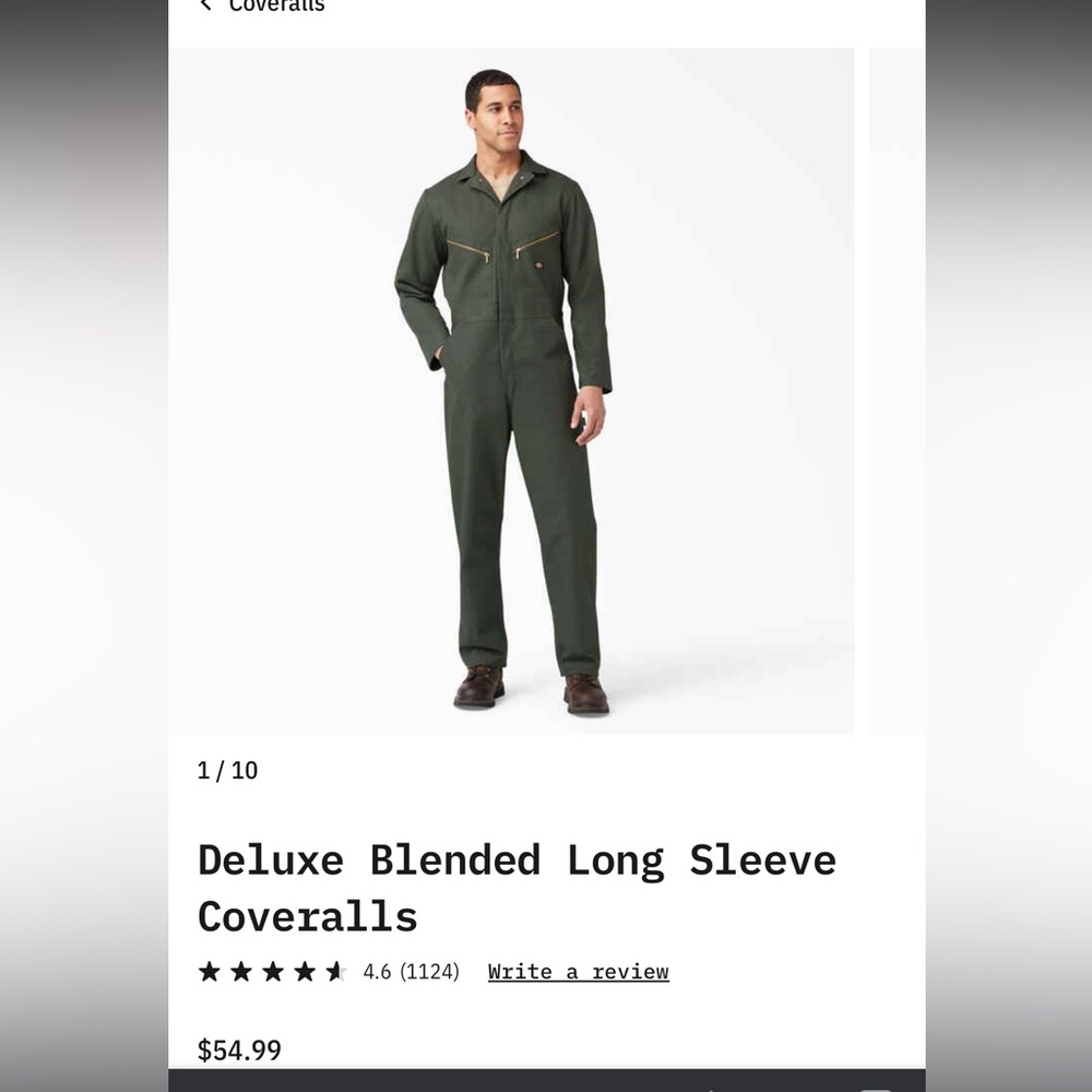 Dickies Deluxe Blended Long Sleeve
Coveralls. XL new w tags